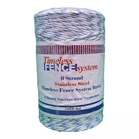 Timeless Fence 9 STRAND STAINLESS STEEL POLYBRAID 1320ft