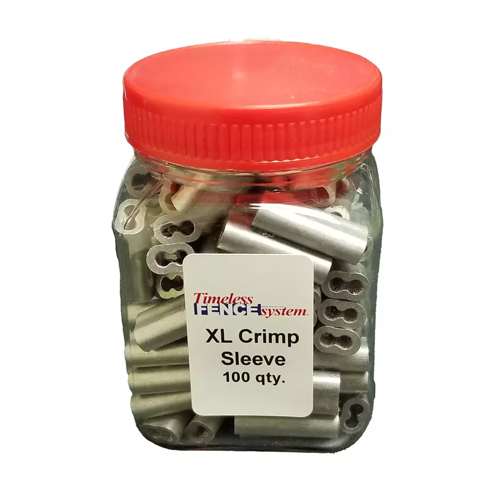 Timeless Fence XL Crimp Sleeves - 100 count jar