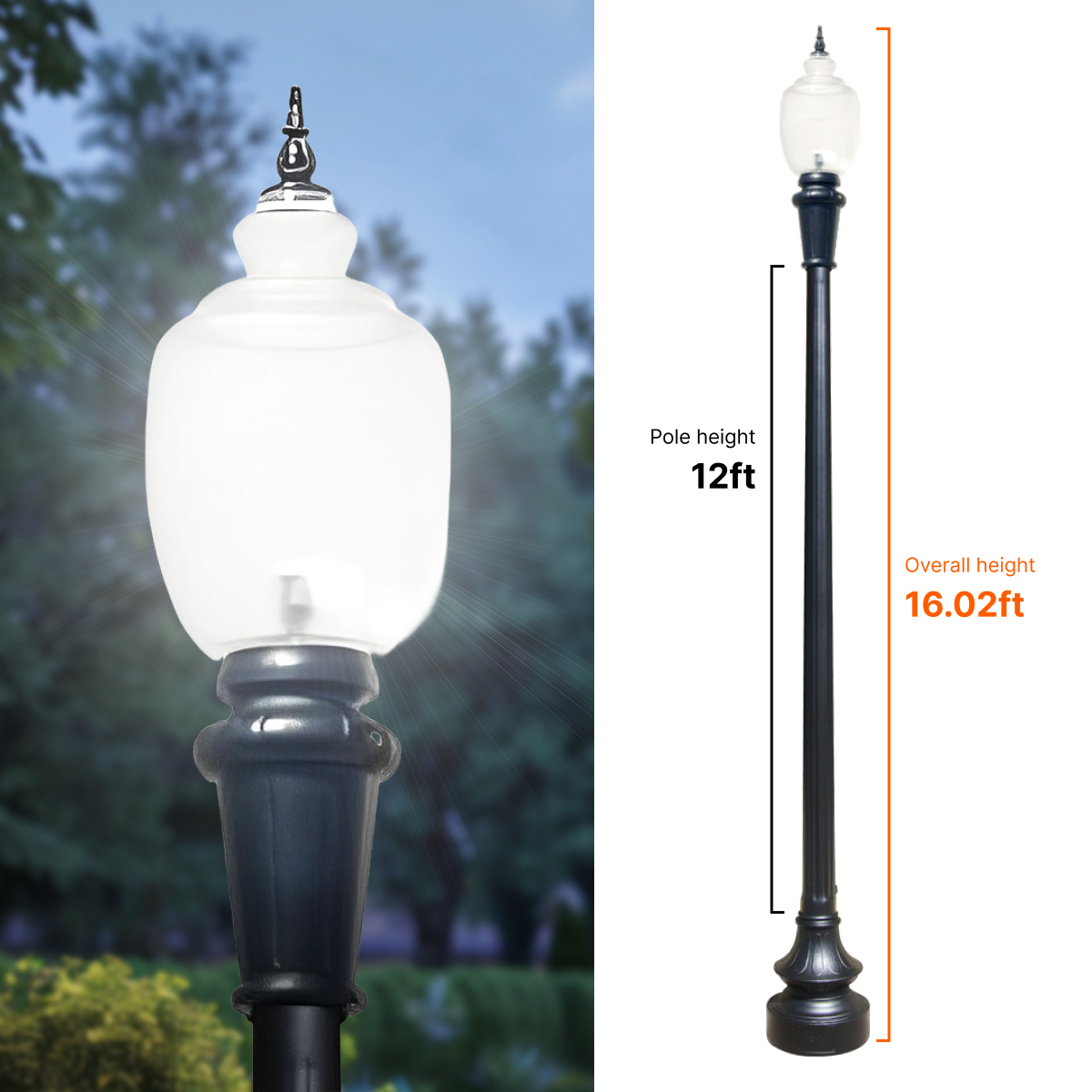 Affordable Decorative Municipal Quality Street Light Package With 12 Feet Pole