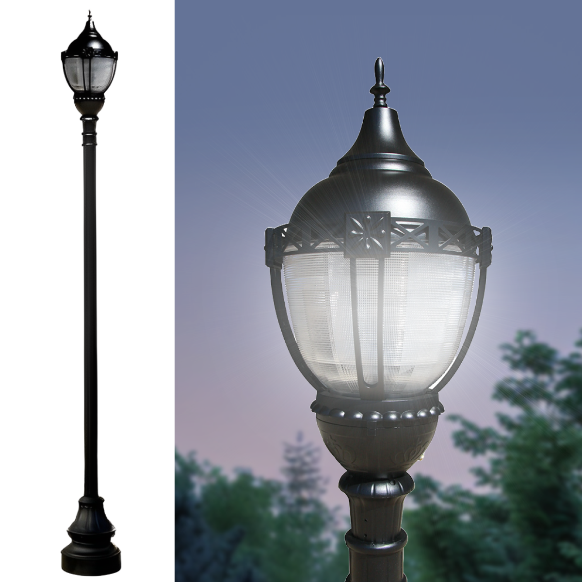 Acorn street light fixture top