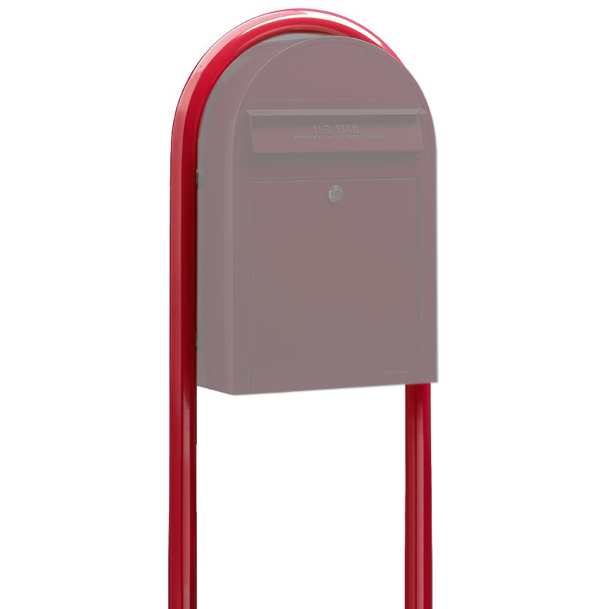 USPS Bobi Red Round Mailbox Post