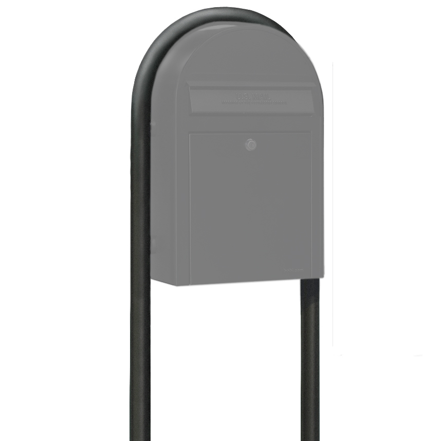 USPS Bobi Structured Black Round Mailbox Post (exclusively matches Black Grande Box)