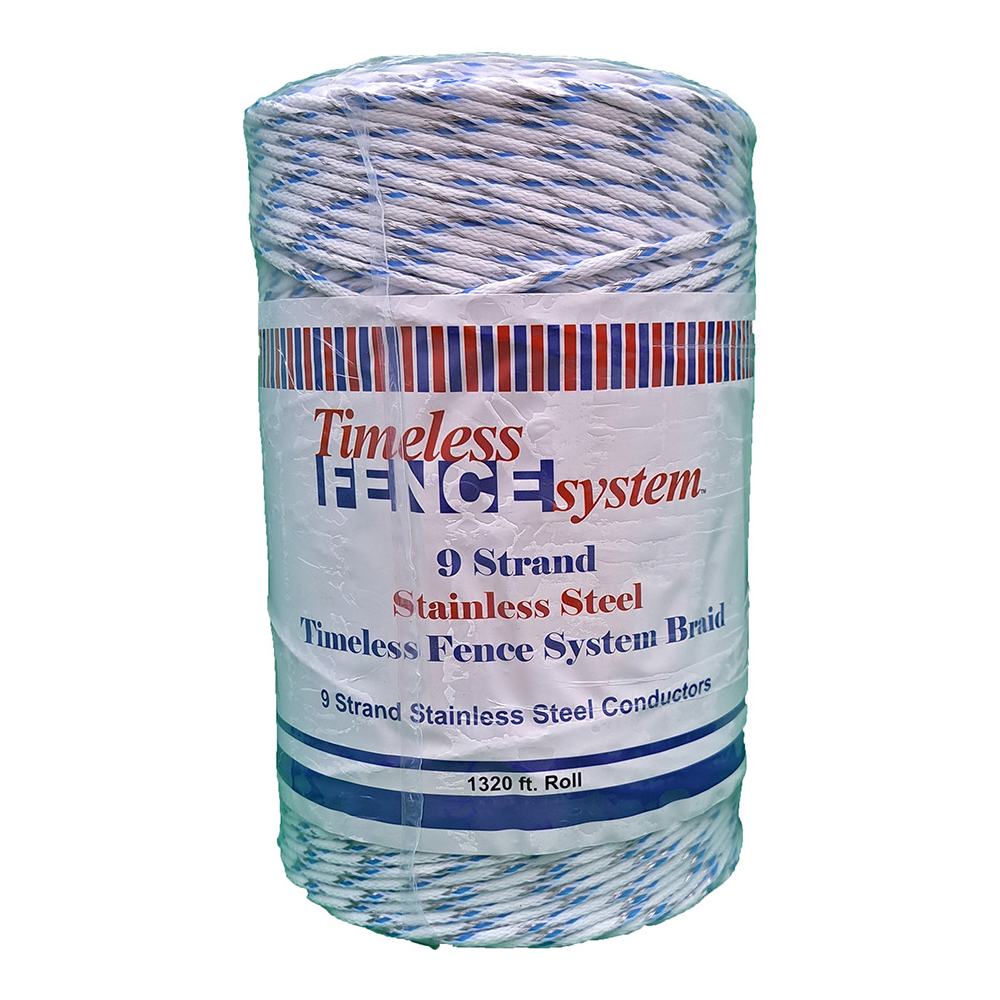 Timeless Fence 9 STRAND STAINLESS STEEL POLYBRAID 1320ft